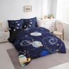 7 Piece Galaxy Bed in a Bag Queen for Girls Boys Outer Space Sheet Set,Universe Themed Bedding Set with Comforter for Teens Kids Galaxy Theme Fitted Sheet,Solar System Planet Print Cushion Covers Blue view 2