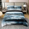 Erosebridal 100% Organic Cotton Blue Graffiti Duvet Cover Ombre Lines Comforter Cover for Boys Men Modern Abstract Tie Dye Bedding Set King Size Gradient Oil Painting Bed Set Home Room Decor view 1