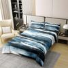 Erosebridal 100% Organic Cotton Blue Graffiti Duvet Cover Ombre Lines Comforter Cover for Boys Men Modern Abstract Tie Dye Bedding Set King Size Gradient Oil Painting Bed Set Home Room Decor view 2