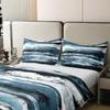 Erosebridal 100% Organic Cotton Blue Graffiti Duvet Cover Ombre Lines Comforter Cover for Boys Men Modern Abstract Tie Dye Bedding Set King Size Gradient Oil Painting Bed Set Home Room Decor view 4