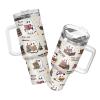 34HD Boo Ghost Reading Tumbler 40oz with Handle & Straw, Funny Monster Vacuum Insulated Travel Coffee Cup for Book Lovers, Bookish Items on Halloween - Birthday Present to Him Her view 1