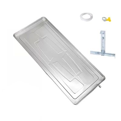 JANJANGUO Air Conditioner drip pan,Stainless Steel Air Conditioning Drip Tray, Drainage Tray with Bracket, Drainage Accessory Kit, Hopper Drip Tray with Condensation Drain Pipe(84 * 38 * 3cm)