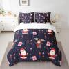 7 Piece Santa Claus Bed in a Bag King for Boys Girls Kids Christmas Sheet Set Christmas Themed Bedding Comforter Christmas Elk Decor Bed Sets Happy New Year Winter Themed Cushion Covers Blue view 1