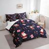 7 Piece Santa Claus Bed in a Bag King for Boys Girls Kids Christmas Sheet Set Christmas Themed Bedding Comforter Christmas Elk Decor Bed Sets Happy New Year Winter Themed Cushion Covers Blue view 2