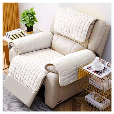 ZYANLING Recliner Chair Covers Lazy Boy Quilted 4-Pieces Recliner Sofa Slipcover Recliner Couch Covers for 1 seat,Washable Furniture Protector with Elastic Straps for Kids Dogs Pets