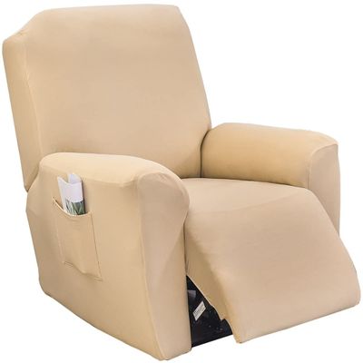 ZYANLING Recliner Chair Covers Lazy Boy Non Slip Recliner Covers Chair Protector Slipcover 1 Seat Stretch Printed Furniture Protector with Side Pocket Anti-Slip Fitted Recliner Cover