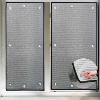 Heat Reflective Window Film,Total Blackout Sun Protection Film,Privacy Film for Glass Windows,Aluminum Foil Insulation Film,Anti UV Glare Window Tint Film,for Home Office (22"x83")