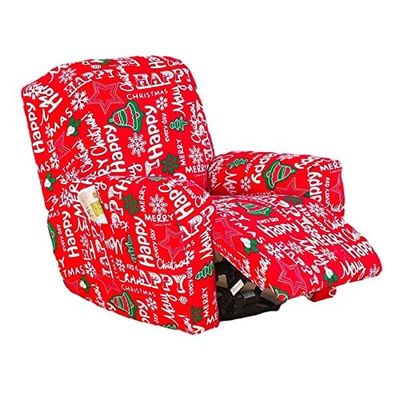 ZYANLING Recliner Chair Covers Lazy Boy Christmas Recliner Covers Recliner Couch Covers Recliner Chair Cover Non Slip with Storage Pockets Furniture Protector for Living Room, 1 Seat