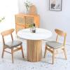 Pine Wood Round Dining Table,Farmhouse Kitchen & Dining Room Tables,Wooden Pedestal Table Leisure Coffee Table,Modern Dining Room Table for 2,4(31.5" L x 31.5" W x 29.5" H, White) view 3