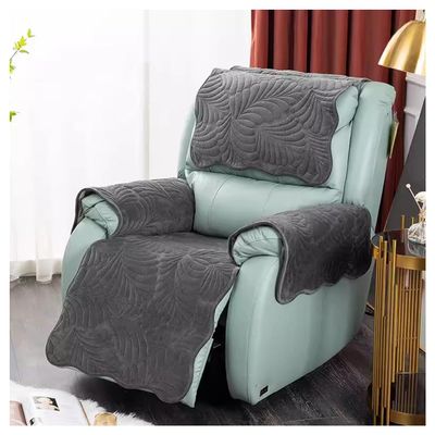 ZYANLING Recliner Chair Covers Lazy Boy Quilted 4-Pieces Recliner Sofa Slipcover Recliner Couch Covers for 1 seat,Washable Furniture Protector with Elastic Straps for Kids Dogs Pets
