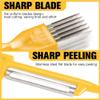 AJIEDSBHI 2024 New Upgrade Stainless Steel Chopped Green Onion Knife, Multifunctional Sharp Scallion Shredding Cutter, 2-in-1 Onion Slicer and Shred Knife for Efficient (Yellow and red) view 2