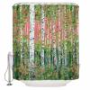 Pinroote Green Pink Botanical Shower Curtain, Stall Shower Curtains for Bathroom/Bathtub, Contemporary Abstract Art Waterproof Fabric Shower Curtain Set with 12 Hooks, Standard 72" x 72" view 2