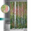 Pinroote Green Pink Botanical Shower Curtain, Stall Shower Curtains for Bathroom/Bathtub, Contemporary Abstract Art Waterproof Fabric Shower Curtain Set with 12 Hooks, Standard 72" x 72" view 4