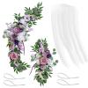 POTRUWE Peony Wedding Arch Flowers Swag Arch Set of 2, White Sheer Draping Fabric Artificial Rose Swag Floral Arrangement for Wedding, Arbor, Arch, Wedding Ceremony Decor view 2