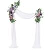 POTRUWE Peony Wedding Arch Flowers Swag Arch Set of 2, White Sheer Draping Fabric Artificial Rose Swag Floral Arrangement for Wedding, Arbor, Arch, Wedding Ceremony Decor view 4