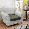 Imnopqr Couch Cushion Cover Leather-Look 1PC Stretch Chair Seat Slipcover for Living Room Individual Armchair Seat Cushion Cover, Pet-Friendly, Non-Slip, Easy Fit - Army Green view 2