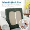Imnopqr Couch Cushion Cover Leather-Look 1PC Stretch Chair Seat Slipcover for Living Room Individual Armchair Seat Cushion Cover, Pet-Friendly, Non-Slip, Easy Fit - Army Green view 3