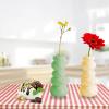 belupai 11.8in Cobblestone Shape Vase, Glass Bubble Flower Vase Hydroponic Plant Glass Container Modern Dried Flowers Vase Boho Decorative Bud Vase for Wedding,Living Room, Home,Table(Green) view 3