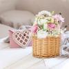 BEIJIALY 2 pcs Wicker Wedding Flower Girl Baskets, Pearl Handle Flower Girl Basket for Weddings, Woven Rattan Storage Basket, Wedding Petal Basket, Woven Eggs Candy Basket for Decor(Small-Khaki) view 3