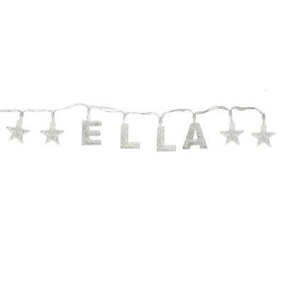 Gifts Direct 2 U ELLA - Indoor Decorative LED String Lights Hanging Decorations Light Up Your Name in LED Clear Lights