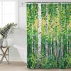 Pinroote Green Botanical Shower Curtain, Stall Shower Curtains for Bathroom/Bathtub, Contemporary Abstract Art Waterproof Fabric Shower Curtain Set with 12 Hooks, Extra Long 72" x 96" view 1