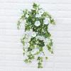 HELLORSO 26in UV Simulation Artificial Flower, UV Simulation Artificial Petunia Flowers, Fade Resistant Outdoor Flowers,A Bunches of Artificial Morning Glories (White) view 1