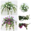 HELLORSO 26in UV Simulation Artificial Flower, UV Simulation Artificial Petunia Flowers, Fade Resistant Outdoor Flowers,A Bunches of Artificial Morning Glories (White) view 2