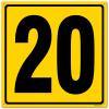 12x12" Parking Lot Number 20 Sign - High-Intensity Grade Aluminum, Weatherproof, Fade-Resistant, Curbside Number, Yellow/Black, Ideal for Outdoor and Indoor Use view 1