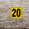 12x12" Parking Lot Number 20 Sign - High-Intensity Grade Aluminum, Weatherproof, Fade-Resistant, Curbside Number, Yellow/Black, Ideal for Outdoor and Indoor Use view 3