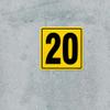 12x12" Parking Lot Number 20 Sign - High-Intensity Grade Aluminum, Weatherproof, Fade-Resistant, Curbside Number, Yellow/Black, Ideal for Outdoor and Indoor Use view 4
