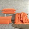 %100 Cotton Orange Pillowcases Set of 2 Standart Size, Breathable Muslin Pillow Covers, Skin-Friendly and Ultra-Soft Pillowcase (Orange, 20x26 inches Standart) view 2