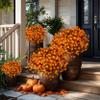 AXYLEX Artificial Fall Flowers Outdoor Fake Mums - 12 Bundles Fake Plants UV Resistant No Fade Faux Plastic Greenery Garden Porch Patio Fall Home Decor(RedOrangeYellow) view 2
