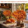 AXYLEX Artificial Fall Flowers Outdoor Fake Mums - 12 Bundles Fake Plants UV Resistant No Fade Faux Plastic Greenery Garden Porch Patio Fall Home Decor(RedOrangeYellow) view 3