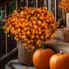 AXYLEX Artificial Fall Flowers Outdoor Fake Mums - 12 Bundles Fake Plants UV Resistant No Fade Faux Plastic Greenery Garden Porch Patio Fall Home Decor(RedOrangeYellow) view 4