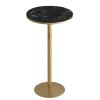 21.6Inch Bar Pub Table Black Round Marble Top with Gold Leg and Base,Dining Table for 2,for Home/Restaurant/Kitchen/Party Bistro Table (Size:55x105cm) view 1