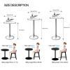 21.6Inch Bar Pub Table Black Round Marble Top with Gold Leg and Base,Dining Table for 2,for Home/Restaurant/Kitchen/Party Bistro Table (Size:55x105cm) view 3