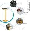 21.6Inch Bar Pub Table Black Round Marble Top with Gold Leg and Base,Dining Table for 2,for Home/Restaurant/Kitchen/Party Bistro Table (Size:55x105cm) view 4