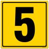 12x12" Parking Lot Number 5 Sign - High-Intensity Grade Aluminum, Weatherproof, Fade-Resistant, Curbside Number, Yellow/Black, Ideal for Outdoor and Indoor Use view 1