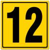 12x12" Parking Lot Number 12 Sign - High-Intensity Grade Aluminum, Weatherproof, Fade-Resistant, Curbside Number, Yellow/Black, Ideal for Outdoor and Indoor Use view 1