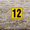 12x12" Parking Lot Number 12 Sign - High-Intensity Grade Aluminum, Weatherproof, Fade-Resistant, Curbside Number, Yellow/Black, Ideal for Outdoor and Indoor Use view 3