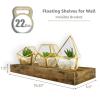 Sorbus Floating Shelves for Wall, Bathroom Shelves Wall Mounted for Kitchen, Bedroom, Bathroom Storage Over Toilet, Hanging Book Shelf for Wall Home Decor Living Room (Rustic Brown, 3 Pack) view 3