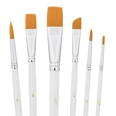 6PCS Cake Painting Brushes Set Food Paint Brushes Food Safe Cake Decorating Brushes for Dusting Edible Glitter Edible Color for Cake Cookie Decoration (White)