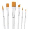 6PCS Cake Painting Brushes Set Food Paint Brushes Food Safe Cake Decorating Brushes for Dusting Edible Glitter Edible Color for Cake Cookie Decoration (White) view 1
