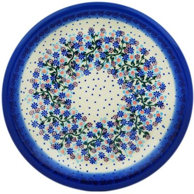 Polmedia Polish Pottery Lunch Plate UNIKAT - Stormy Vines Pattern Handmade in Boleslawiec Poland by Ceramika Bona + Certificate of Authenticity