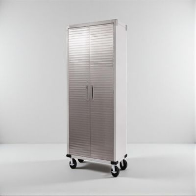 Durable Stainless Steel Storage Full Door Cabinet with Secure Locking Mechanism and Adjustable Shelves for Organized Storage. 36"" W x 18"" D x 72"" H in Granite Gray (1 Pack)