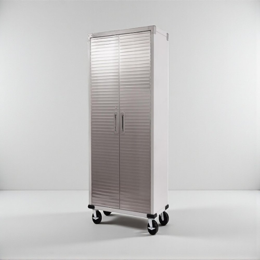 Durable Stainless Steel Storage Full Door Cabinet with Secure Locking Mechanism and Adjustable Shelves for Organized Storage. 36"" W x 18"" D x 72"" H in Granite Gray (1 Pack)