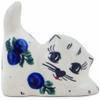 Polmedia Polish Pottery Cat Figurine UNIKAT - Blue Berry Special Pattern Handmade in Boleslawiec Poland + Certificate of Authenticity view 1