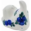 Polmedia Polish Pottery Cat Figurine UNIKAT - Blue Berry Special Pattern Handmade in Boleslawiec Poland + Certificate of Authenticity view 3