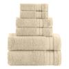 Elegant Comfort Luxury 6-Piece Towel Set, Premium Soft 100% Turkish Cotton, Three Line Popcorn Design 2 Bath Towels, 2 Hand Towels and 2 Washcloths Towel Set - Quick-Drying and Absorbent, Ivory view 1