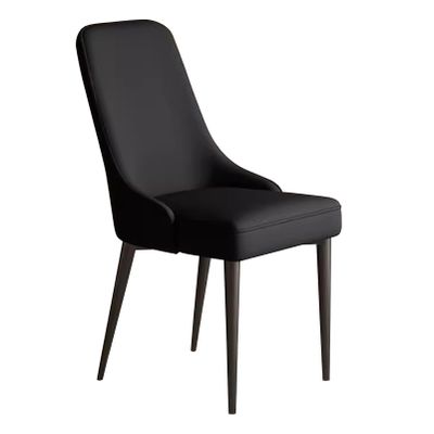MARIYCH Dining Chairs Faux Leather Dining Room Chairs for Kitchen, Living Room Side Chair with Black Metal Legs, Upholstered Accent Chairs